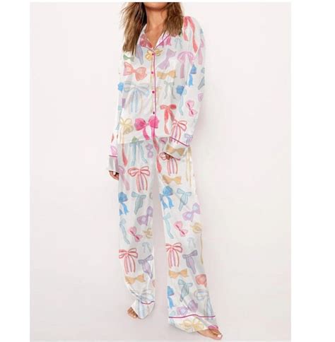 womens bow pajamas